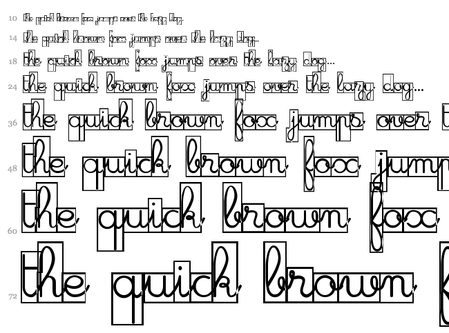 Maternellecolor Cursive Case font waterfall